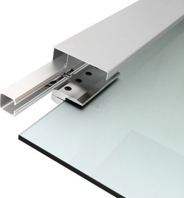 HOMCOM usa glisanta din sticla cu sina din aluminiu, 75x210cm | Aosom Romania