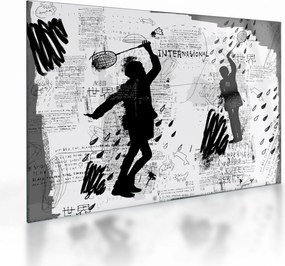 Tablou pe sticlă - Artă stradală - zarvă (70x50 cm)