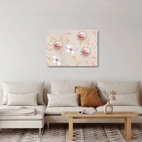 Tablou pe sticlă - Flori de trandafiri (70x50 cm)