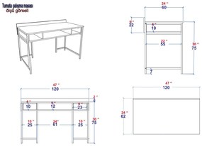 Masă PC Trude (auriu + Alb) . 1102618