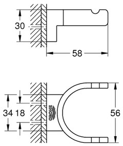 GROHE 41049000 - Cârlig dublu SELECTION, crom lucios