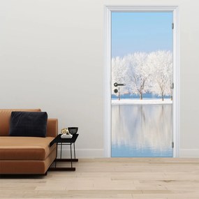 Fototapet pentru ușă - Peisaj de iarnă (95x205cm)