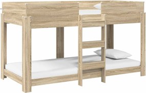 vidaXL Pat Etajat pentru Copii Stejar Sonoma 90 x 190 cm Lemn compozit