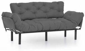 Canapea cu 3 Locuri Nitta Triple, Gri Antracit, Extensibila
