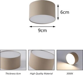 Brilagi - Plafonieră LED pentru baie FORIS, 9W, 230V, diametru 9 cm, bej, IP44