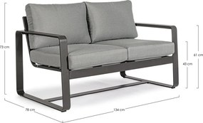 Canapea de grădină gri din aluminiu Merrigan – Bizzotto
