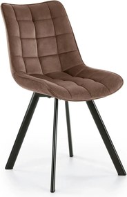 Scaun K332, maro/negru, stofa catifelata/metal, 46x61x84 cm