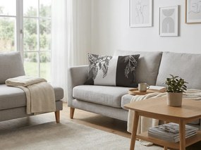 Husa pentru perna din microfibra TIRSO 50x70 cm, gri-alb