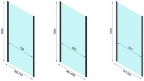 Cabina de dus de perete Rapid Fold Negru 90x90cm, Rea