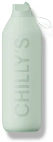 Sticlă termos Chilly's Bottles - verde pal 1000ml, colecția Series 2 Flip