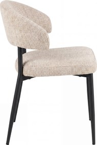 MAZZONI EXPORT IRIS Bej (material Juto 4) / picioare negre - SCAUN MODERN TAPIȚAT PENTRU SALON/SUFRAGERIE LOFT