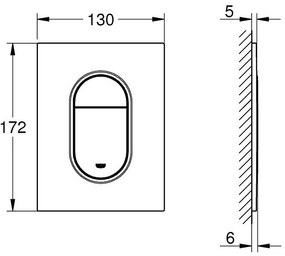 Grohe Arena Cosmopolitan S Clapeta de actionare WC Dual Flush, cupru (warm sunset)