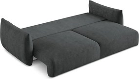 Canapea gri închis extensibilă cu tapițerie din chenille 230 cm Leila – Makamii