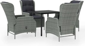 vidaXL Set de mobilier pentru grădină, 5 piese, gri deschis