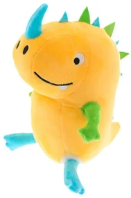 Dinozaur de plus galben DOCUS cu corn albastru