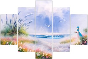 Tablou - Plaja romantică, pictură în ulei (150x105 cm)