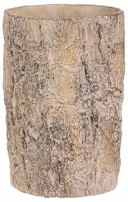 Husă pentru flori imitație de scoarță de copac, 18x 18 x 26 cm, beton, 18 cm