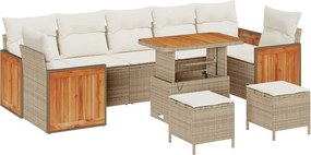 vidaXL Set de canapele pentru grădină 13 pcs Bej și crem poliratan