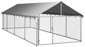 Padoc pentru caini de exterior, cu acoperis, 600x200x150 cm
