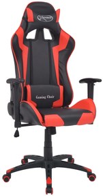 vidaXL Scaun birou rabatabil, design racing, piele artificială, roșu