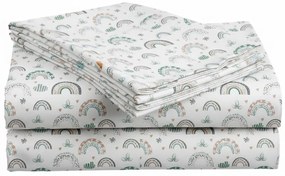 Cearsaf din bumbac pentru patut de copii RAINUBI alb 110x160 cm