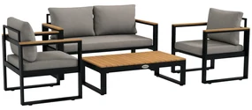 Outsunny Set din 4 piese de mobilier pentru gradina cu canapea pe | Aosom Romania