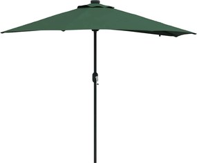 vidaXL Parasol de Grădină Verde 294 x 150 x 223 cm Poliester și oțel