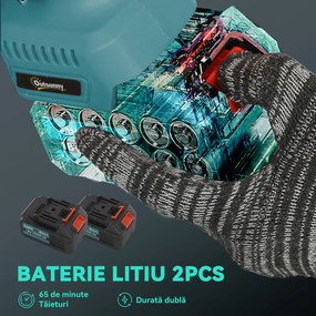 Outsunny Ferăstrău cu Acumulator 2 în 1 cu Tijă Telescopică și Motor Brushless Albastru | Aosom Romania