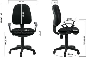 Scaun birou OFF 326 – Confort ergonomic, design simplu, tapițerie textilă, negru