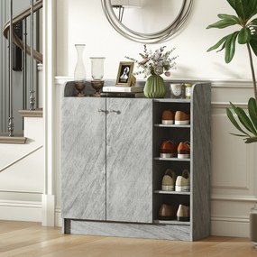 Homcom Dulap Pantofi 83×30×90 cm – Lemn, 12 Perechi, Culoare Cafenie | Aosom Romania