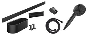 Set accesorii cabina de dus culoare negru mat Hansgrohe WallStoris Activation EcoSmart Negru mat