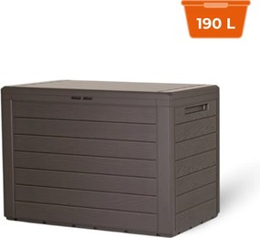 Cutie de depozitare WOODEBOX, 190L, 78x44x55cm, maro închis Prosperplast