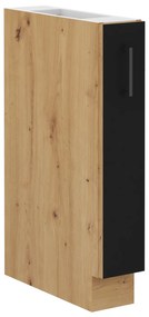 Dulap inferior de bucătărie Miraluna (Stejar artisan + Negru mat). 1062342