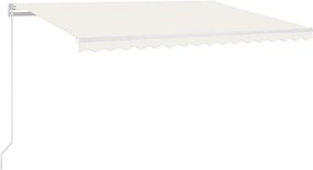 vidaXL Copertină retractabilă manual cu LED, crem, 450x300 cm