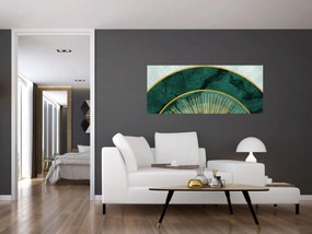 Tablou - Forme cu texturi aurii (120x50 cm)