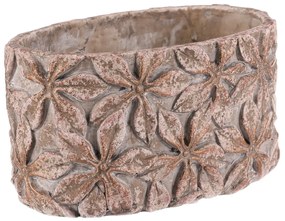 Mască de ghiveci din beton Flower, ovală, 13 x21 x 12 cm, 21 cm