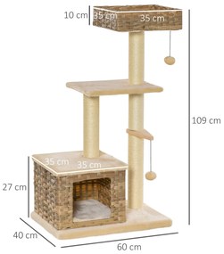PawHut ansamblu pentru pisici, 60x40x109 cm | AOSOM RO