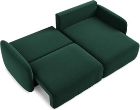 Colțar verde închis extensibil/cu spațiu de depozitare cu tapițerie din catifea (cu colț pe partea dreaptă/cu șezlong) Kalena – Makamii