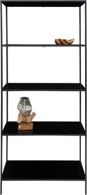Bibliotecă neagră din metal 80x170x36 cm Vita – House Nordic
