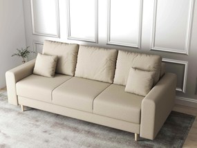 Canapea extensibilă dumonde cu ladă de depozitare si sezut confortabil din spuma high-density, Kronos Enjoy Camel 210x100 cm