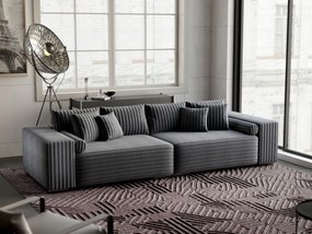 Canapea extensibilă dumonde cu ladă de depozitare si sezut confortabil din spuma high-density, Marbela Ambience Grey XXL 295x100 cm