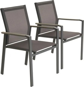 Set de scaune de grădină, gri  90 x 56,5 x 59,5 cm, 2 b