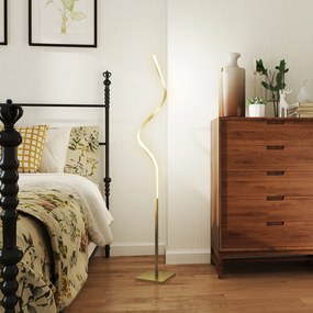 HOMCOM Lampă de Podea cu Lumini LED Reglabile și Întrerupător cu Pedală, 20,5x20,5x146 cm, Auriu | Aosom Romania