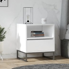 Noptiera Lida pentru dormitor,culoare alb,61 cm