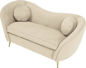 Canapea cu 2 locuri de design, ţesătură Velvet bej/gold crom auriu, EZIO TYP 2