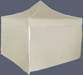 Pavilion de grădină 3x3m – din aluminiu, 4 pereţi laterali, Bej