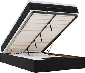 vidaXL Cadru de pat otoman saltea neagră 120x200cm piele artificială