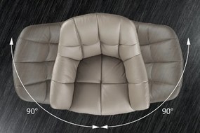 Set de 2 scaune pivotante PAPILLON piele taupe/ negru