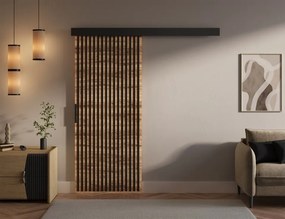 Ușă glisantă Perion – 86x1.6x205 cm – Stejar Wotan / Negru