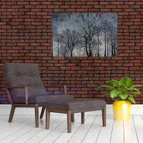 Tablou - Siluetă copac și frunze (90x60 cm)